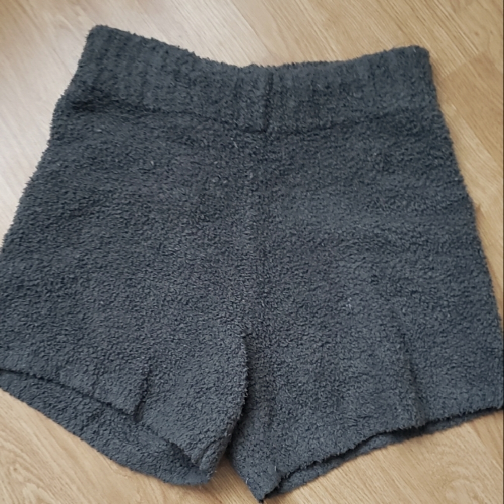 Fuzzy olive skims shorts